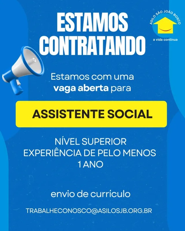 Asilo São João Bosco procura assistente social